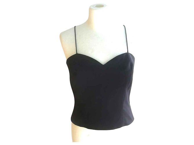 Top de seda negro Carolina Herrera