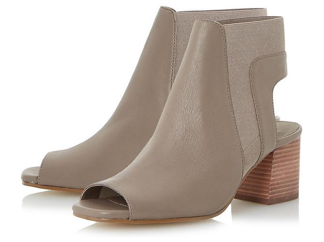 Dune Botines Gris Cuero