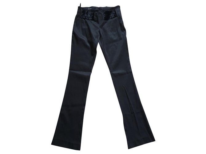 Gucci Calças pretas de cintura baixa Preto Elastano Nylon Acetato  ref.140357
