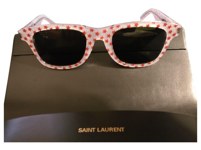 Óculos Saint Laurent Branco Acetato  ref.140393