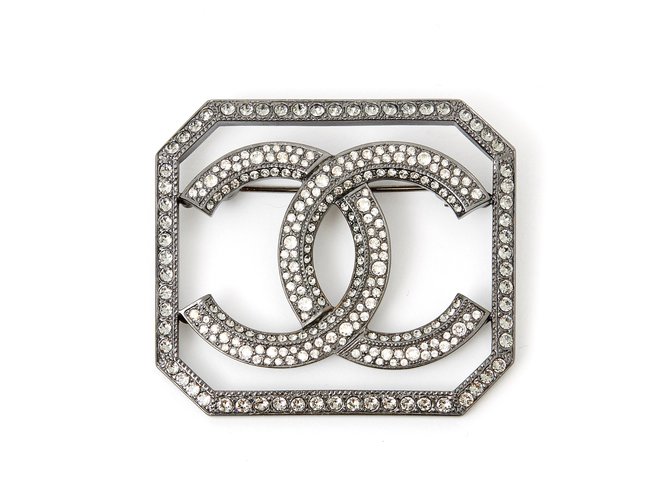 Chanel SHADOW RHINESTONE CC Silvery Metal  ref.140401