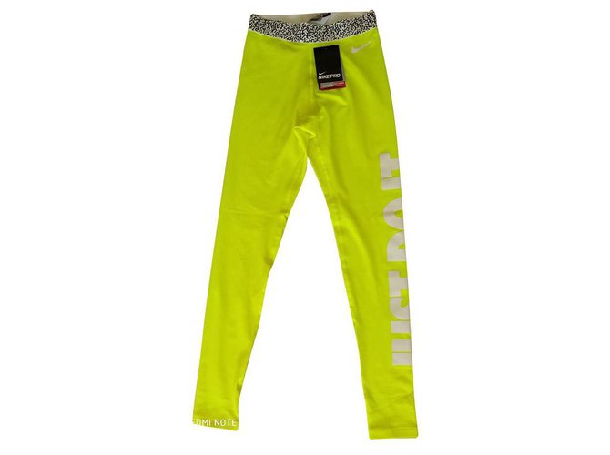 nike pro dri-fit training tights Yellow Polyester Elastane  ref.140406