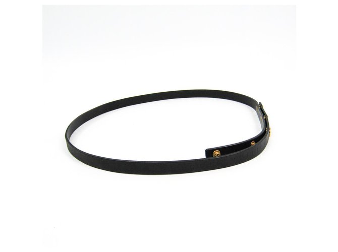 Cintura Louis Vuitton in cemento nero D'oro Pelle Metallo  ref.140430
