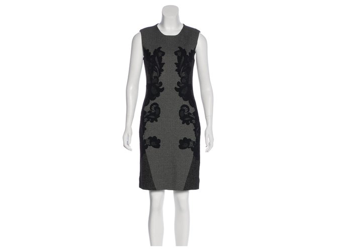 Diane Von Furstenberg DvF Pentra dress Black Grey Wool Nylon Acrylic  ref.140469