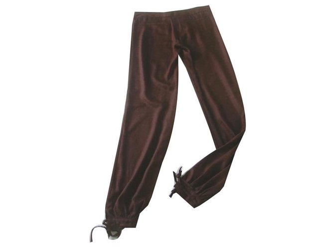 Paul & Joe Pantalons, leggings Polyester Marron  ref.140470