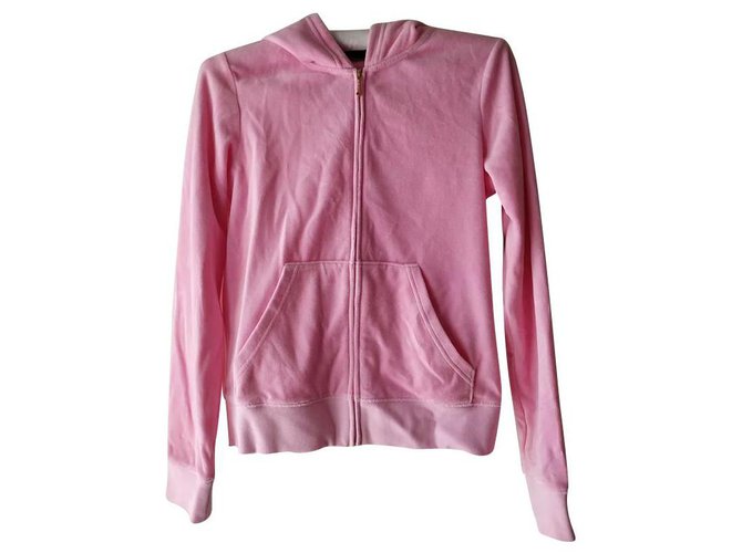 Juicy Couture chaqueta original de terciopelo suave con logo de velour original Rosa Algodón Poliéster  ref.140505