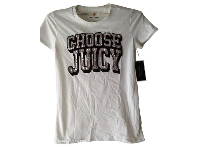 Juicy Couture logo blanc choisir juteux tee wtkt31336 Coton  ref.140507