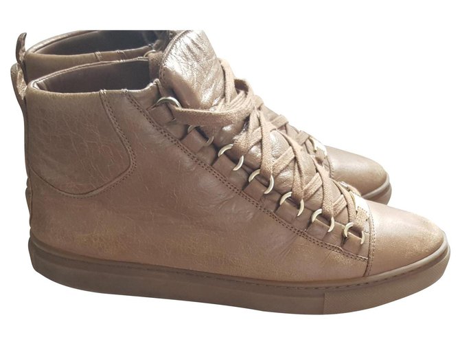Balenciaga sneakers Cuir Marron  ref.140526