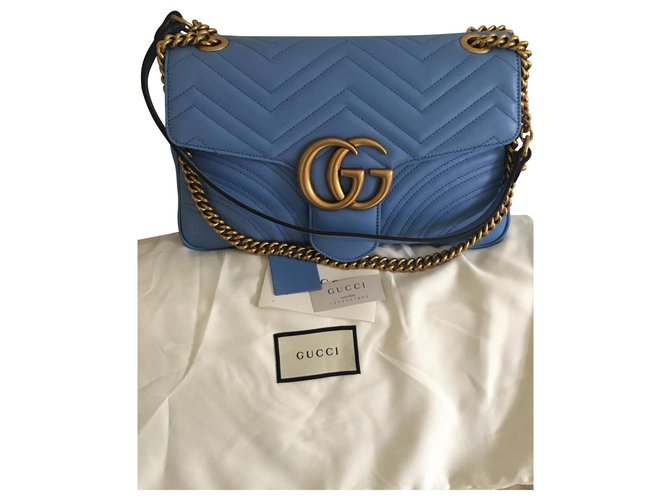 Gucci Blue GG Monogram Denim & White Leather Hightop Sneakers ref.349390 -  Joli Closet