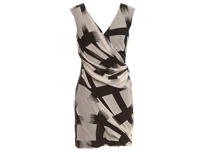 Diane Von Furstenberg DvF Francia Seidenkleid Schwarz Creme