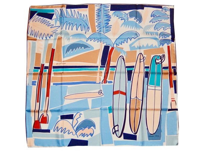 Hermès SEA SURF and FUN Soie Multicolore  ref.140558