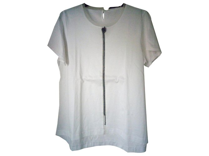 Dorothée Schumacher Camiseta algodón blanco forrado con seda  ref.140569