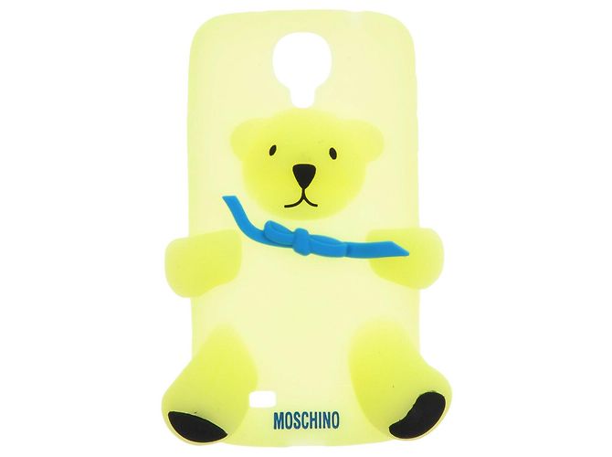 MOSCHINO Mobile Phone Case Fluorescent Soft Fitted Back Embossed Logo 'Bear' Green