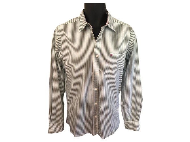 Ted Baker Shirts White Green Cotton  ref.140580
