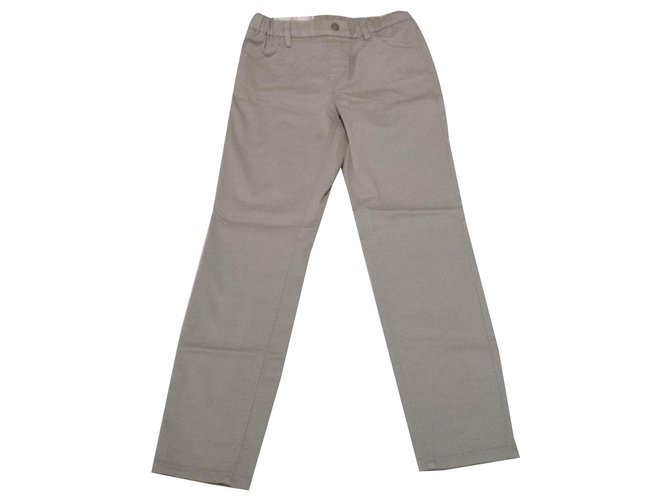 Uniqlo Pantalons, leggings Coton Viscose Gris  ref.140581