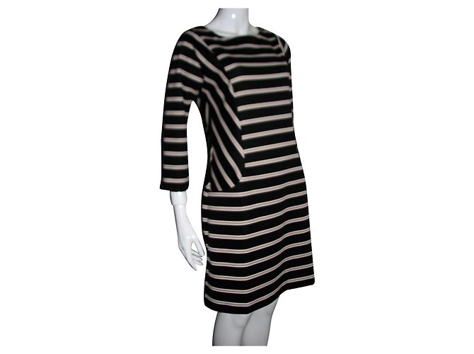 Gestreiftes Kleid Vince Camuto schwarz Weiß Beige