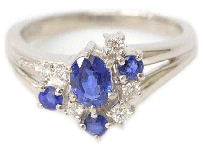 Anel de diamante de safira Tasaki Azul  ref.140613