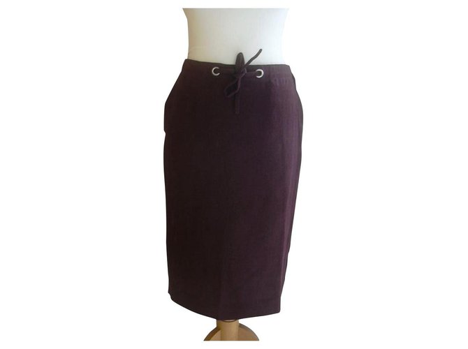 Hermès Skirts Dark red Linen  ref.140615