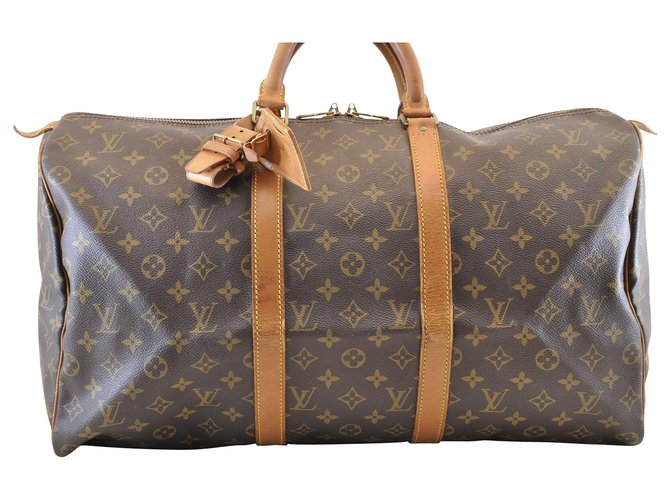 Louis Vuitton Keepall 50 Brown Cloth  ref.140649