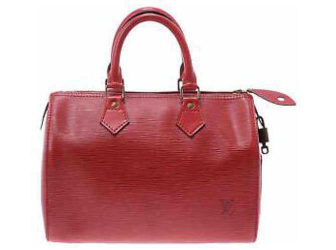 Louis Vuitton schnell 25 Rot Leder  ref.140658