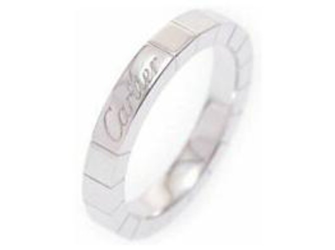 Anel Cartier Lanieres Prata Ouro branco  ref.140674