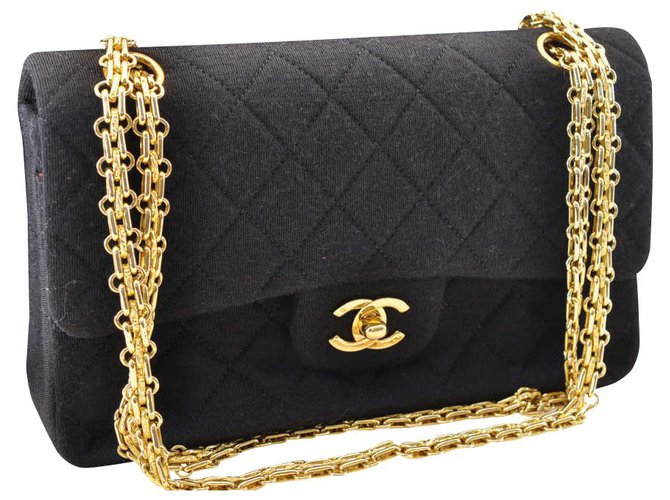 Chanel Timeless/Classique Black Cloth  ref.140684