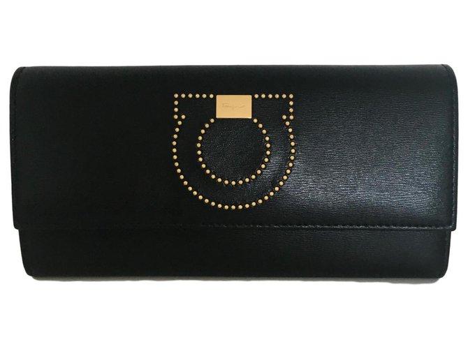 Salvatore Ferragamo Wallet Black Leather  ref.140734