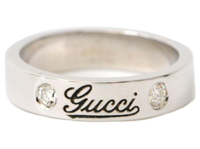 Gucci Icon Ring Or blanc Argenté  ref.140737