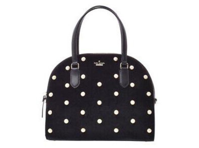 Kate Spade Purse Railey Laurel Way Black Velvet with Pearls Satchel Bag - Kate  Spade bag - | Fash Brands
