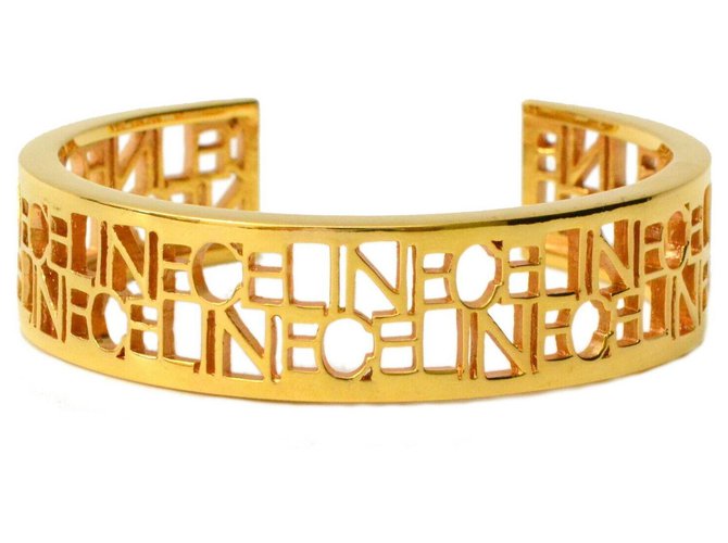 Céline Logo Armband Golden Vergoldet  ref.140773