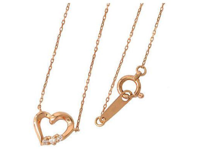 Autre Marque 4°C Diamond Heart Chain Golden Pink gold  ref.140775