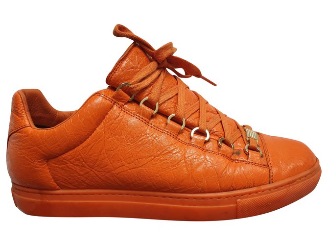 Balenciaga Orange Arena Trainers Leather  ref.140785