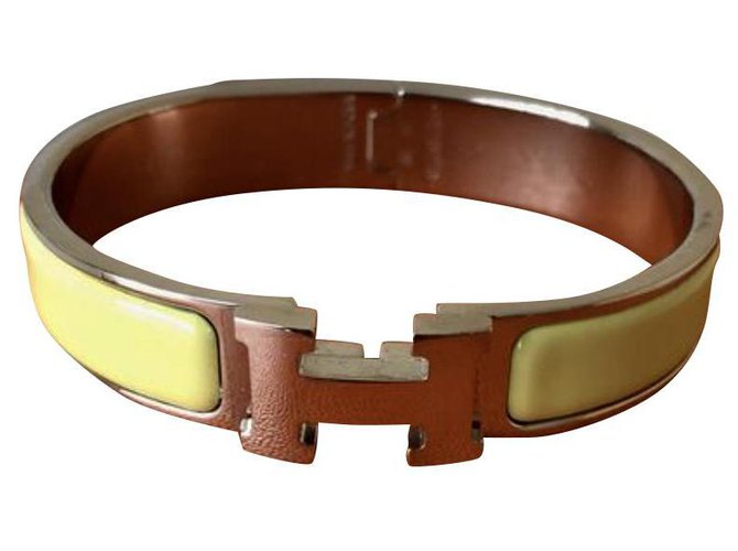 Wunderschönes Armband Hermès Click H Nine ungetragen Hellgrün Keramisch  ref.140802