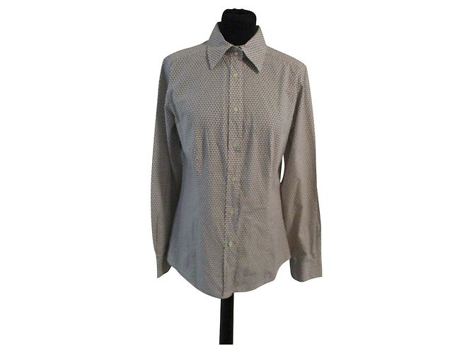 Blusa Etro de algodón con estampado abstracto marrón crema Castaño