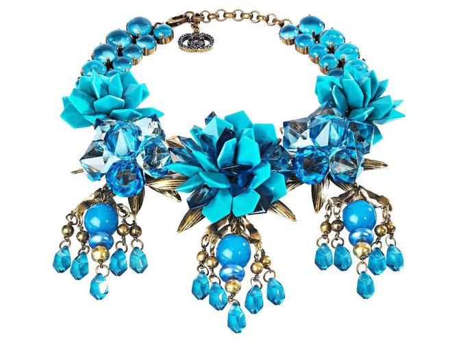 conditionment Gucci floral necklace Turquoise Gold-plated  ref.140835