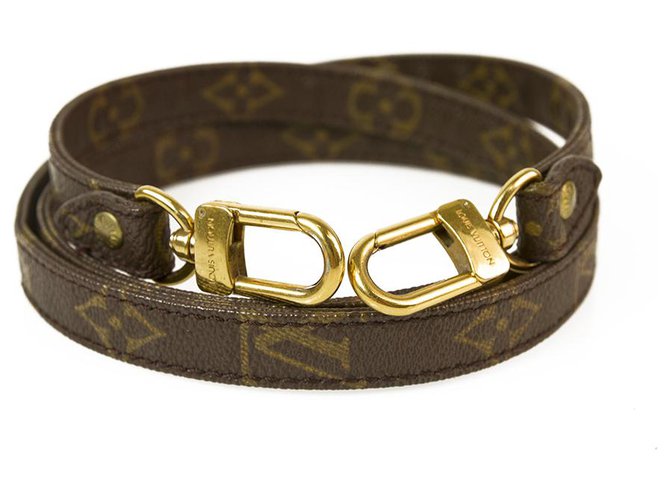 Bracelet en toile monogram d'épaule en cuir non ajustable Louis Vuitton Marron  ref.140851