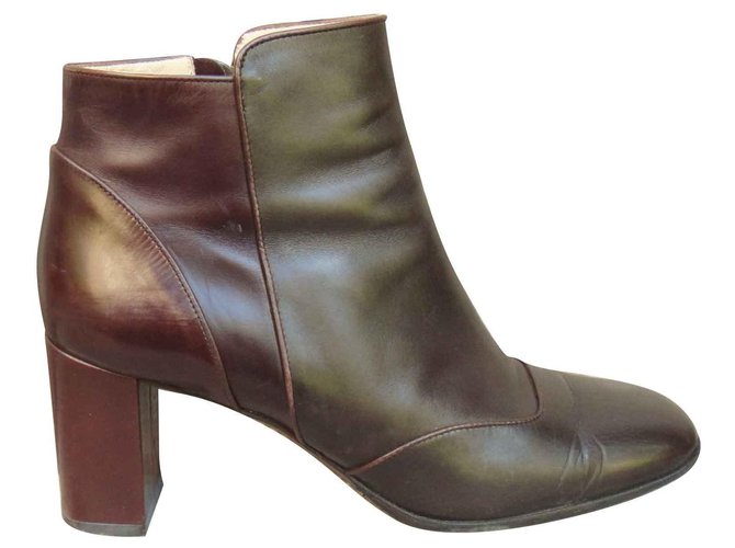 Louis Vuitton boots Dark brown Leather  ref.140870
