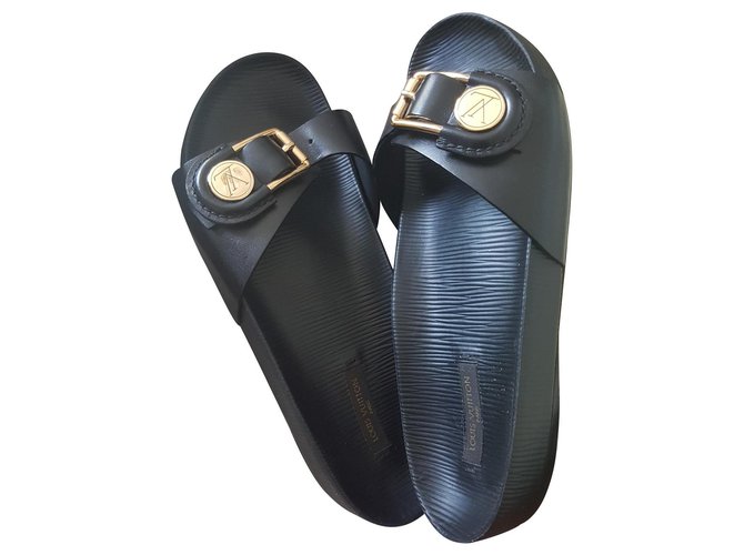 Louis Vuitton sandali Nero Pelle  ref.140938
