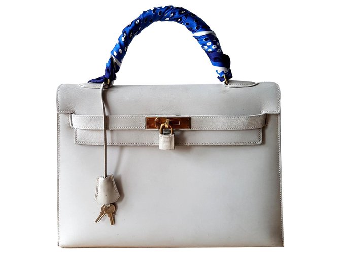 Kelly Hermès Handbags Grey Leather  ref.140941