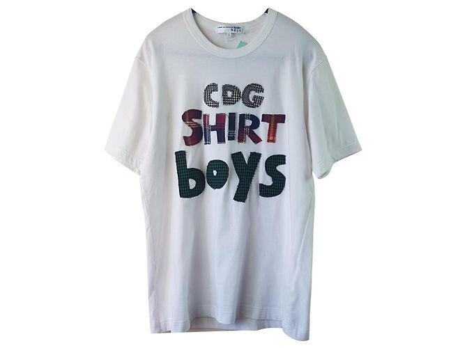 T-shirt Comme Des Garcons CDG Shirt Boys Bianca Cotone Bianco Multicolore