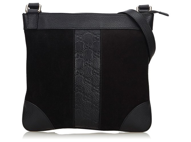 black suede crossbody bag