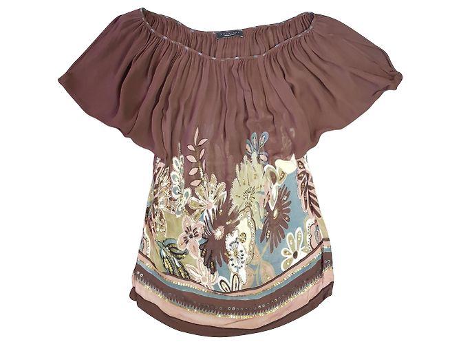 Camicetta Twin Set Marrone Multicolore Poliestere M