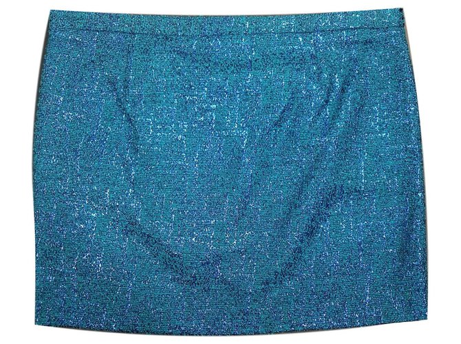 Mauro Grifoni Skirts Blue Metallic Polyester Wool Polyamide Acetate  ref.141141