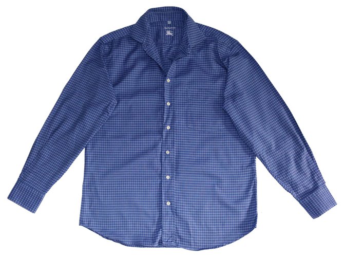 Burberry Camicie Blu Cotone  ref.141228