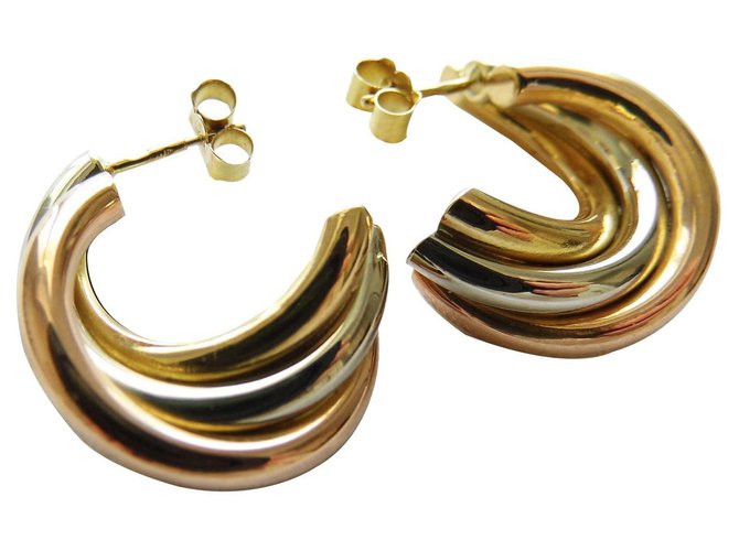 Autre Marque creole earring 3 golds 18K Golden  ref.141230