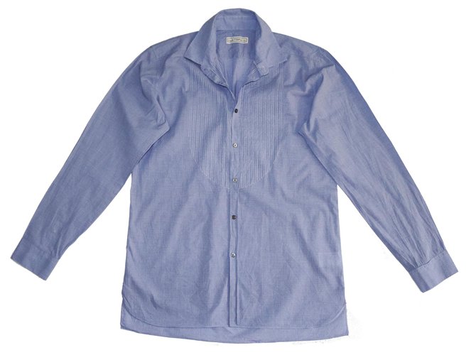 Lanvin For H&M Camicie Blu Cotone  ref.141246