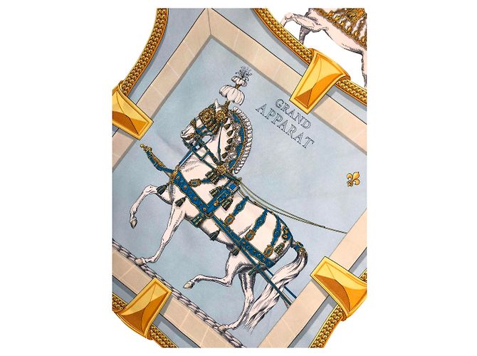 Hermès Grande Apparato Blu chiaro Seta