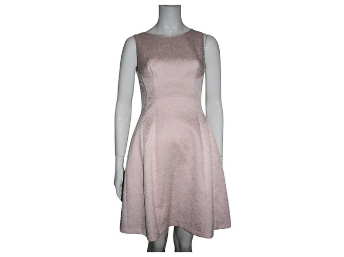 Coast Silk embroidered dress Pink Polyester  ref.141259