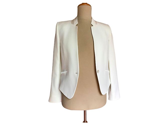 One step Venice White Viscose Tailored Jacket