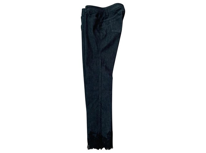 Autre Marque LUIJO  Jean US 29 very dark navy with black lace at the bottom of the pants Denim  ref.141288